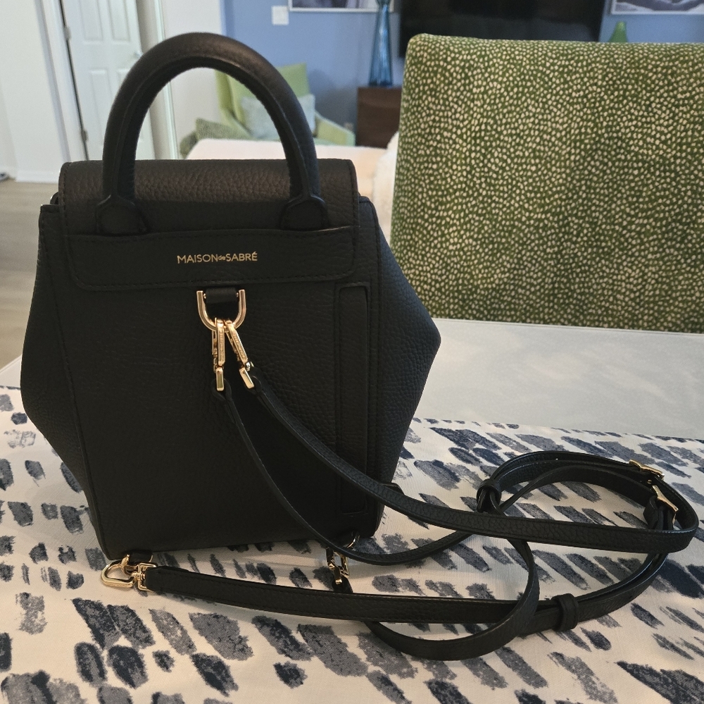 Black Leather Backpack - Picture 5 of 6